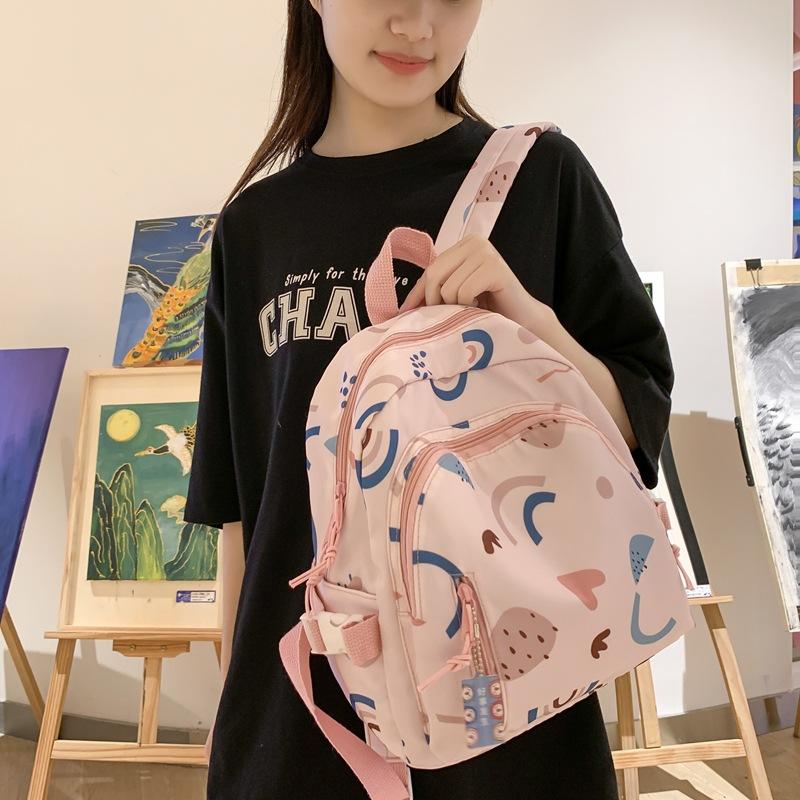 Korean version of cute medium backpack lightweight student backpack summer new small shopping girl backpack
