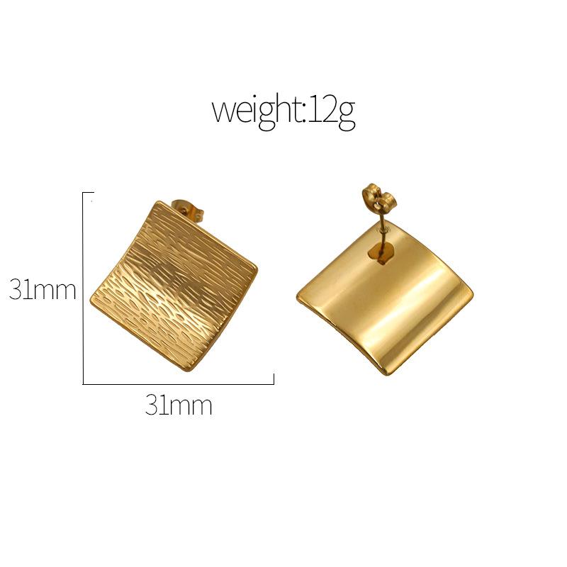 No Fading, Simple Daily Stud Earrings, Commuter Retro Gold Earrings, Design Metal