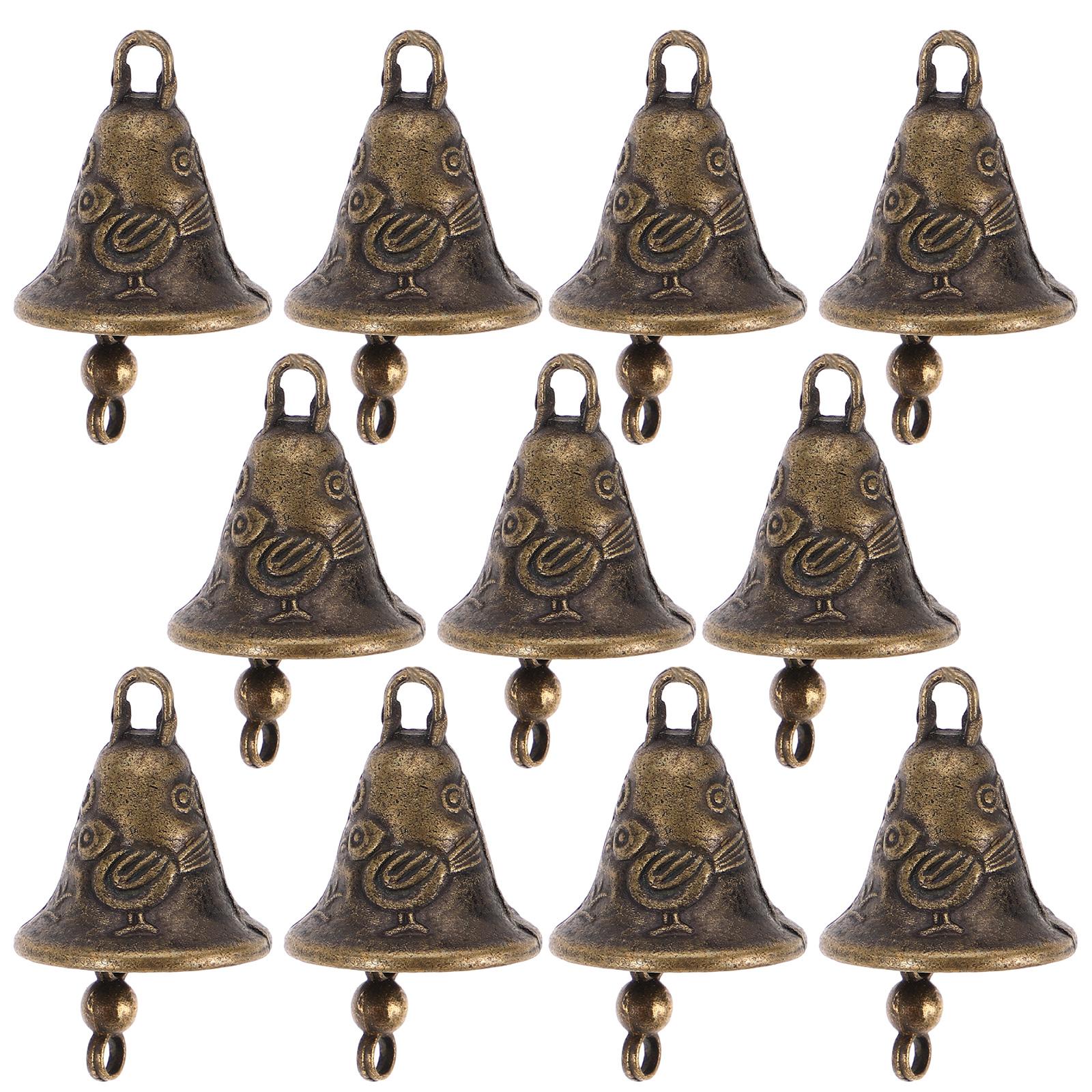 

11pcs Bronze Bells Witch Jewelry Hanging Bell Metal Bell Feng Shui Metal Wind Chime Fortune Jingle Bell 2.5x2x2cm