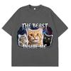 The Beast Inside Me Funny Cat Meme T-Shirt Vintage 90s Y2K Graphic Tshirt Summer Men's and Women's Loose Casual Cotton T-shirts