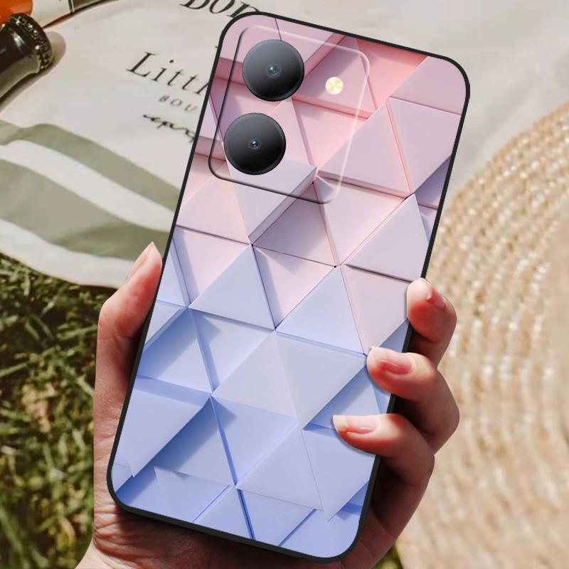 Para Capa Vivo Y36 5G Capa Preta À Prova de Choque Silicone Macio Capas Traseiras Para Vivo Y36 4G V2247 Capa de Telefone Y 36 5G Capa Leão Lobo