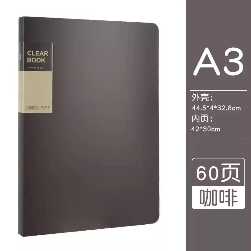 File Folder  A3  20/30/40/60 Pocket Picture Album Document Bag  8k Folder Art Work Collection Organizer Office Student Supplies