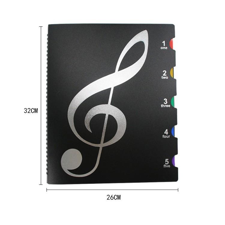 Multi-Functional Score Folder: 20-page Piano Music Folder with Colored Inner Pages, Designed for Modifying Sheet Music.
