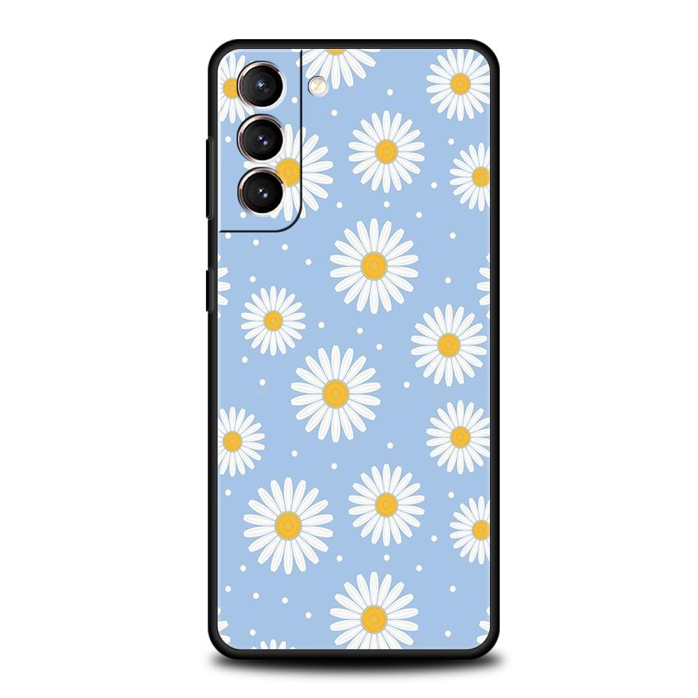 Phone Case for Samsung Galaxy S26 S25 S24 S23 S22 S20 S21 FE Ultra Plus S25 Edge 5G Soft TPU Fashion Fresh Little Daisy Flower