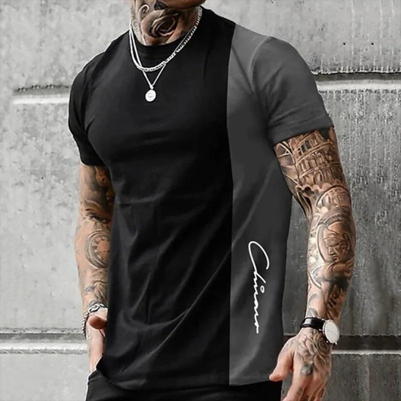 Men's Vintage T-shirt 3D Gradient Print Short Sleeve Tops Summer Casual Street T Shirt Oversized Tee Shirt Kids Clothes