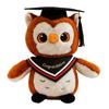 Plush Owl Toy with Doctor Hat Graduation Themed Accessory Unique Gift For Preschoolers Home Decoration
