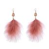 Plush Unique Feather Earrings For Women Fall 2021 Geometric Street Fashion