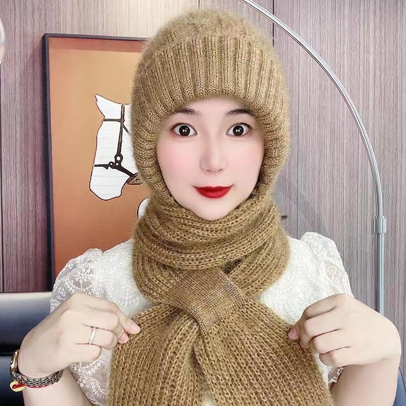 

1 шт. Корейская зимняя мода, защита ушей и шеи, вязаная шапка, альпинистский шарф для женщин, рождественские подарки хаки