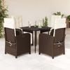 VidaXL Garden Dining Set with Cushions 5 Pcs, Patio Table and Chair, Patio Furniture, Outdoor Furniture, 3212543