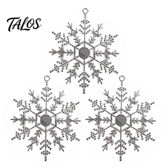Christmas Ornaments for Porch Decorations 3Pcs Tree Snowflakes Ornaments, 10cm Glitter Hanging Plastic Snowflake Festive Atmosphere Winter Wonderland