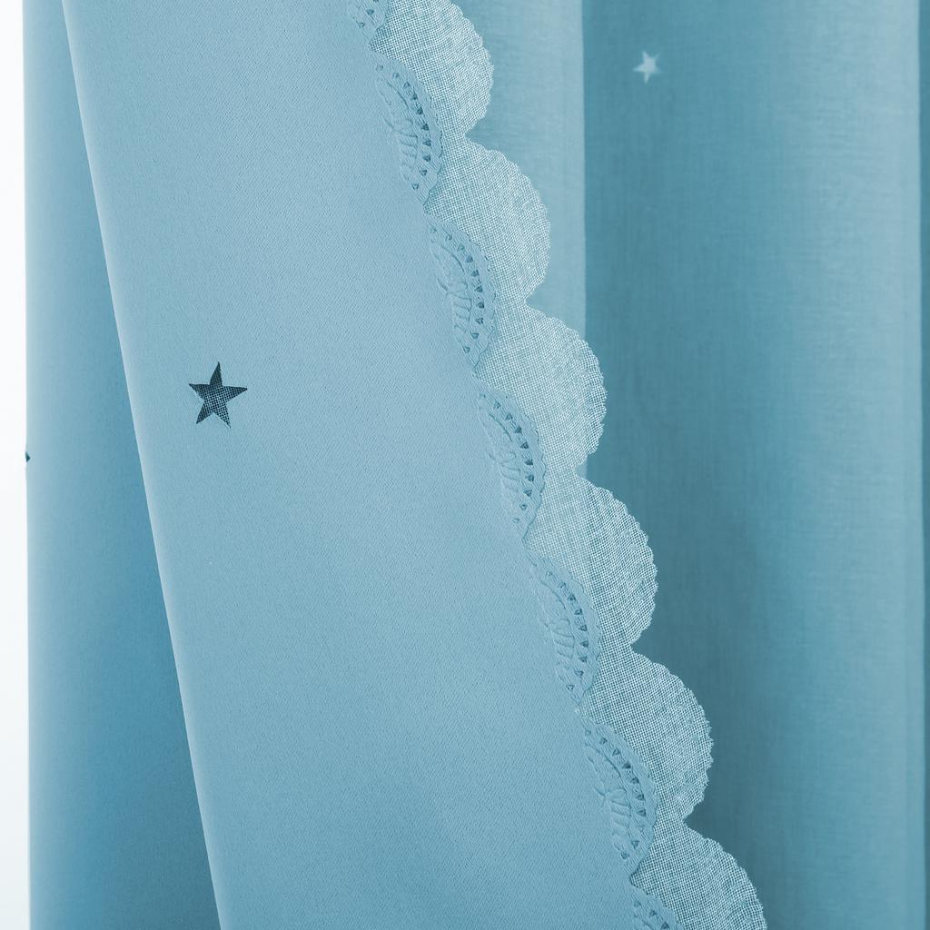 Blue 52 in. W x 96 in. L Room Darkening Curtains Monochrome Gradient Curtains for Kids Room (2 Panels)