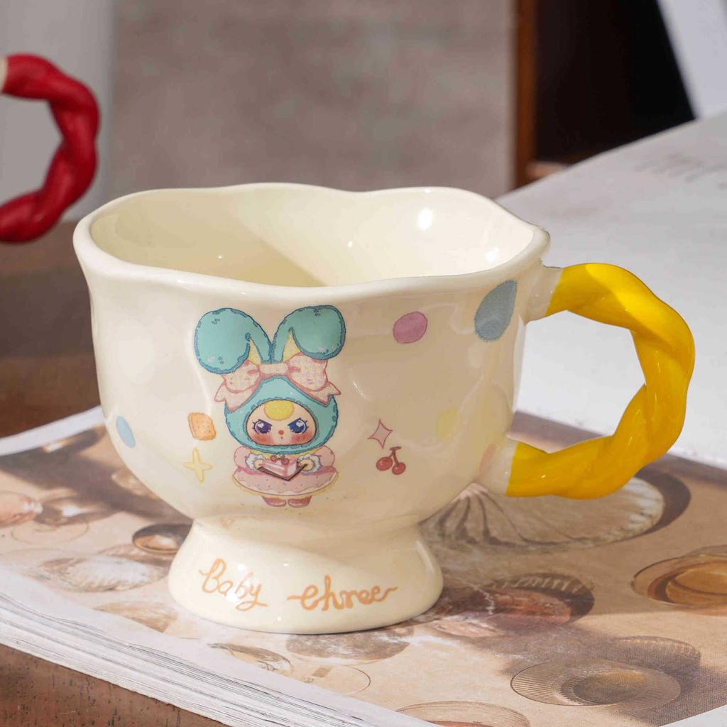Cartoon Ceramic Breakfast Mug Cute Girl Heart Home Office Twist Cup Cup Souvenir