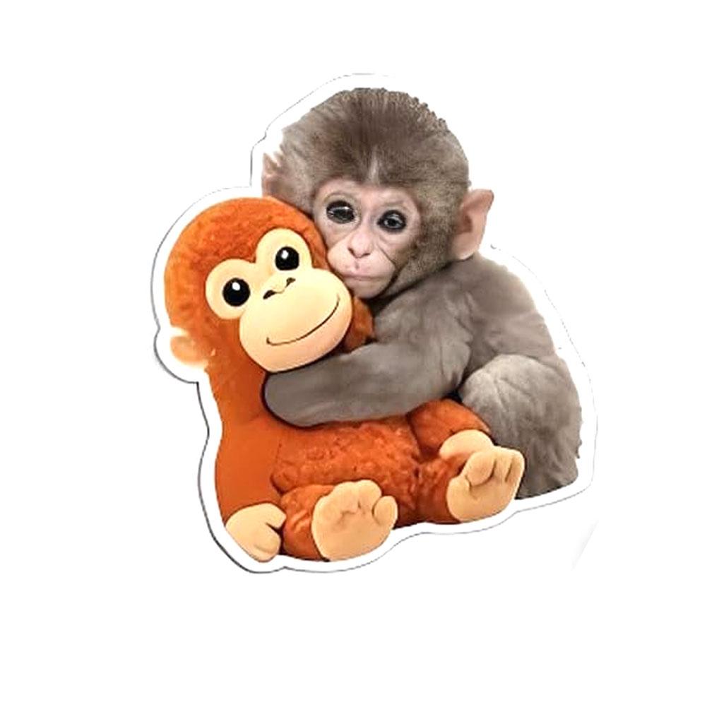 Unique Team Punch Monkey Cute Baby Monkey Sticker for Laptop Decor Bedroom Car Cute Cartoon Art Fashion белый