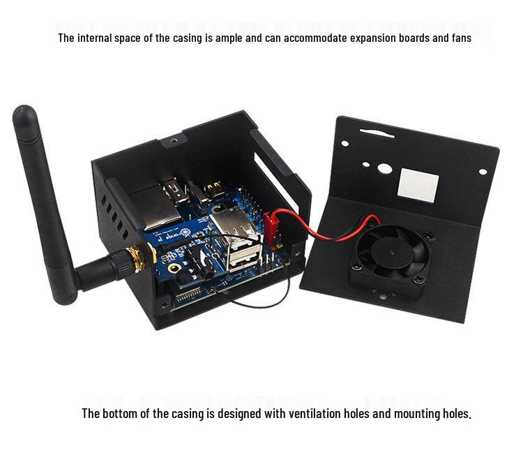 Orange Pi Zero 3 Metal Case with Expansion Slot: Durable Development Board Protective Shell