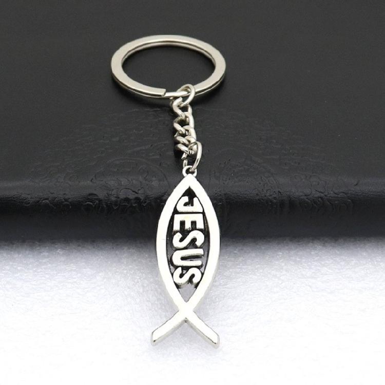 Fashionable Metal Letter/Fish/Crosses Pendant Key Rings Charm for Trendsetters