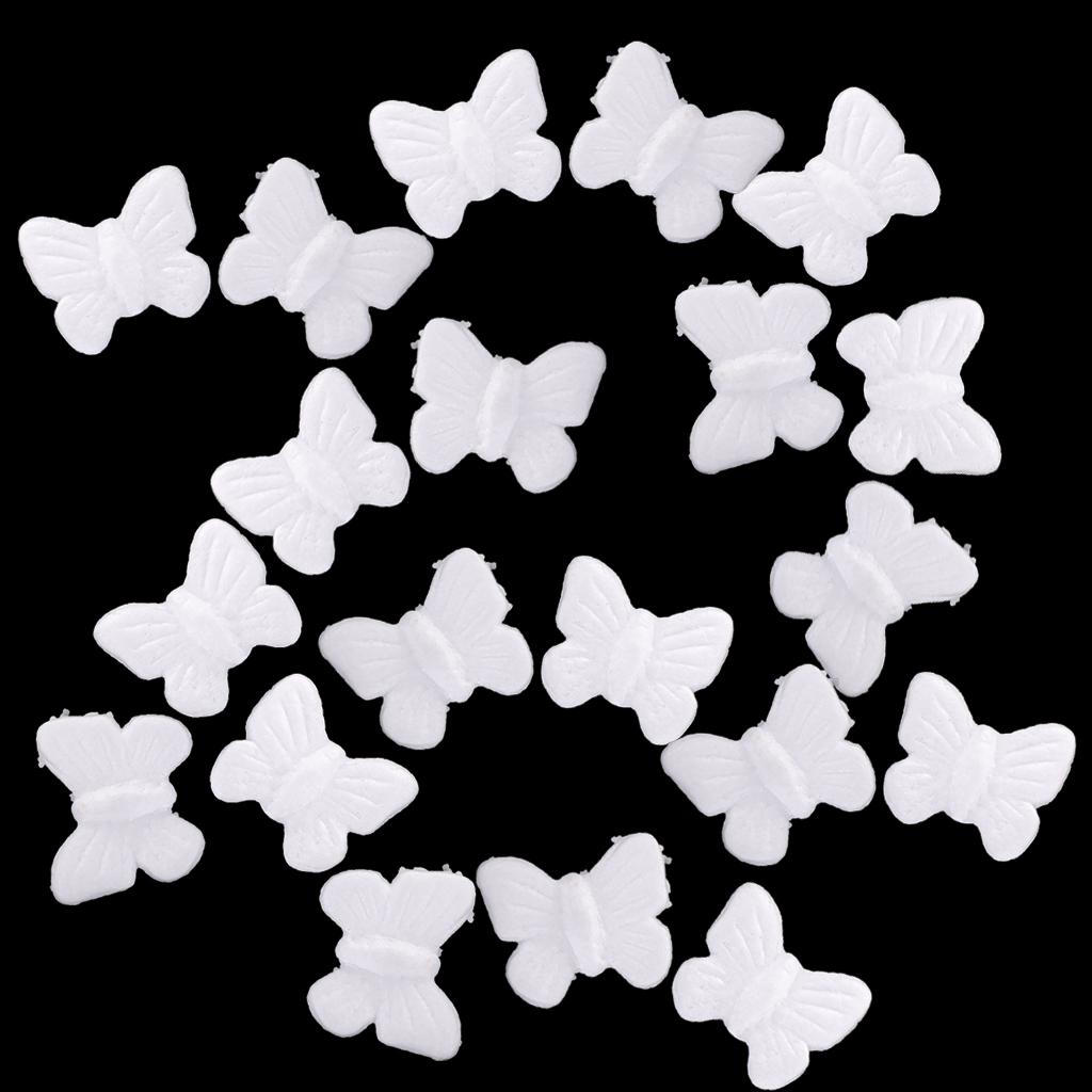 

20 Pieces White Butterfly Shaped Foam Ornaments DIY Craft Party Decoration