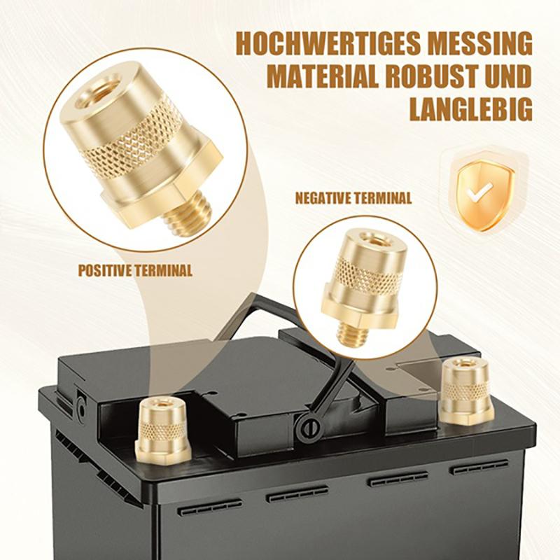 1Pair M8 Battery Pole Adapter Brass Terminal Bolt Connectors Car Battery Connection Terminals With Stainless Screws