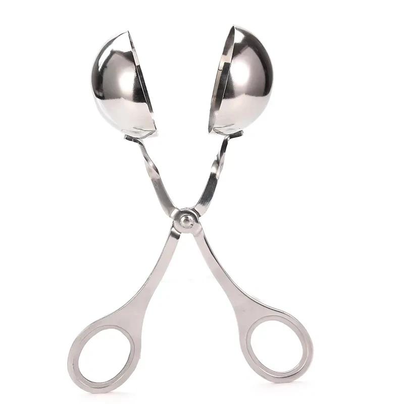 Stainless Steel Meat Ball Clamp Pill Round Rice Ball Maker Clip Tongs with Grip Pork Beef Meat Kitchen Cooking Tools DIY Gadget