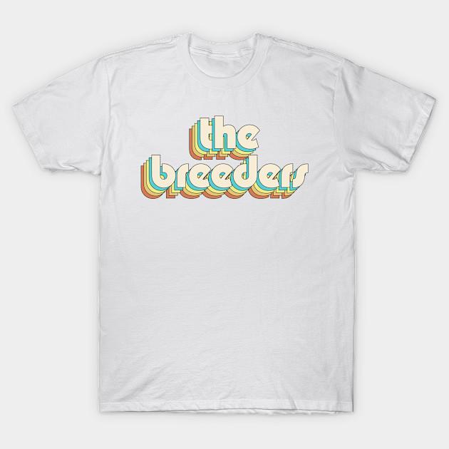 

Men Black Print T-shirt The Breeders - Vintage Color No-Cut Transfer Paper Print Cotton Tshirt L