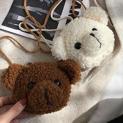 Roztomilý medvědí plyšová taška přes rameno pro děti, děti, kreslený messenger taštičky, plyšové peněženky kawaii, holčičky Batoh s plyšovými zvířátky