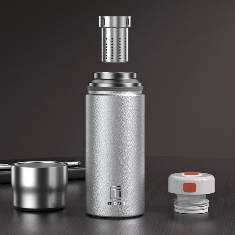 450ML Titanium Liner Vacuum Insulated Coffee Thermos Bottle With Hydrogen-rich Tea Infuser Thermos For Tea Thermal Travel Cup