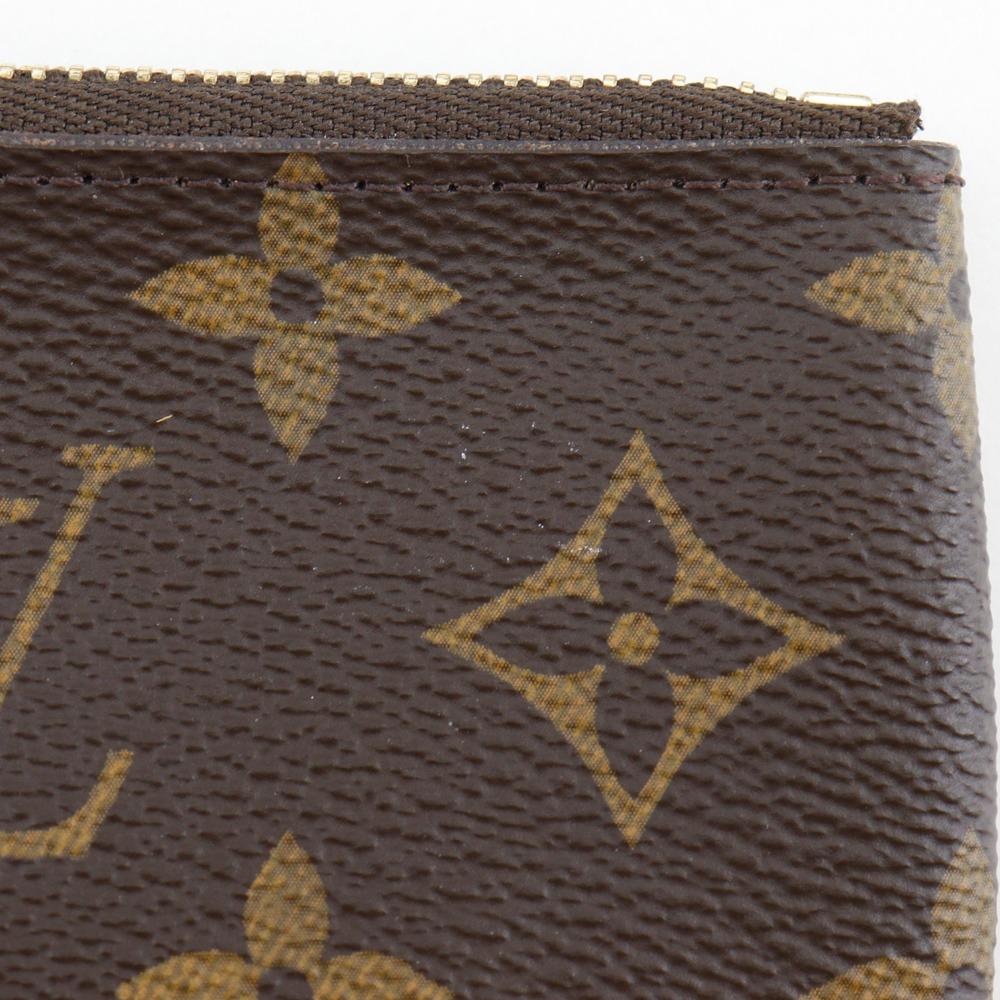 Louis Vuitton Pochette Cre Coin Purse M62650 Brown Monogram Canvas Unisex Used