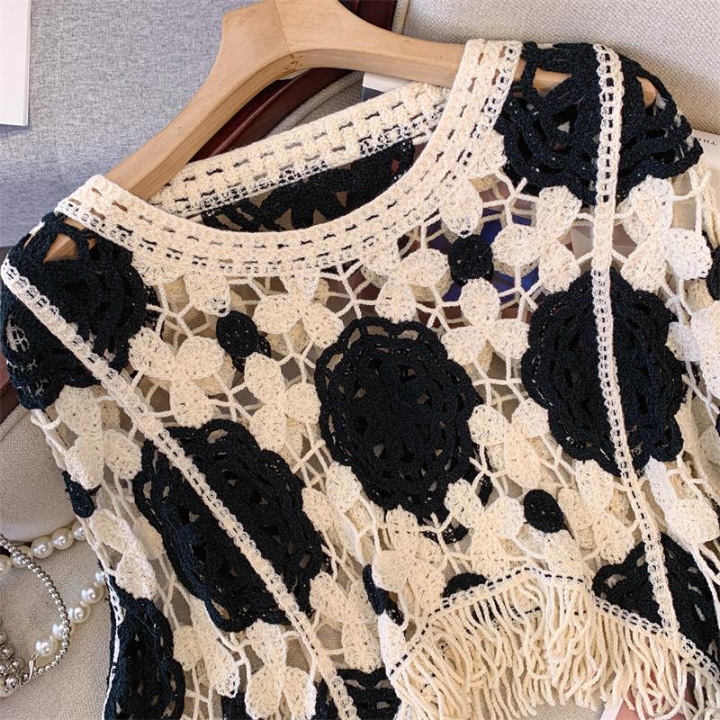 DIMANAF 2025 New Women Bat Vest T-Shirt Basic Fashion Tops Lace Tees Casual Loose Knitted Tees