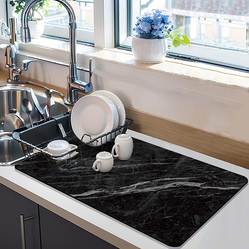

Диатомитовый абсорбирующий противоскользящий коврик для кухонной столешницы, быстросохнущий коврик для слива кофе; подставка для сушки посуды подставка для кухни 40x60cm