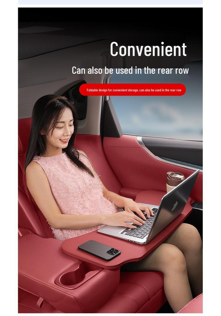 Multi-Functional Car Table: Folding Laptop Stand & In-Car Dining Desk with Cup Holder