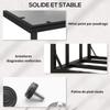 Outdoor log shelter log rack maximum load 2000 kg with waterproof protective cover 185 x 62 x 184 cm black
