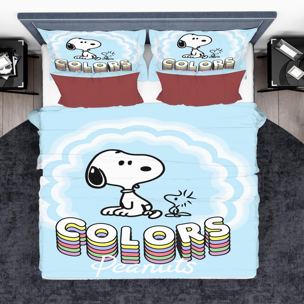 Snoopy Duvet Cover Set Comforter Bedding 3d Children'S Bedding Set 3-Piece 1 Quilt Cover King Size