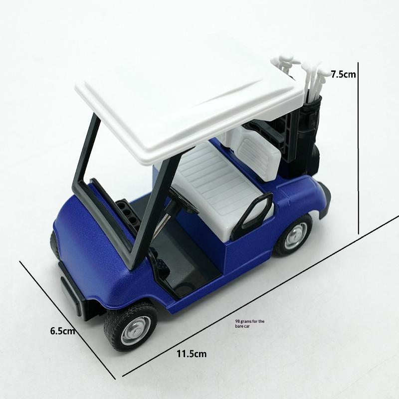 1Pcs Alloy Pull Back Golf Cart Model Car Mini Vehicle Toys Kids Transport Toy Car 1:20 Scale Golfcart Pullback Vehicle Decor