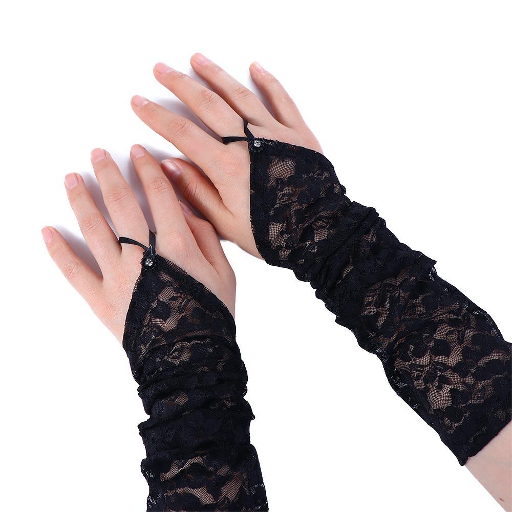 Party Wedding Elbow Women Silky Thin Gloves Long Lace Gloves Women Gloves Fingerless Mitten