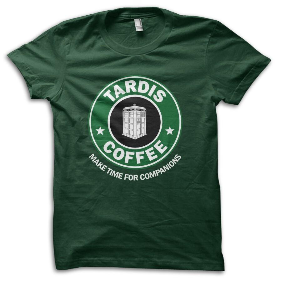 Tardis Coffee Make Time For Companions Sci-Fi Movie Parody T-Shirt M5763 S