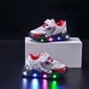 TS JYL JK193 Kids Mid Top Leather Light Up Shoes Anti Slip Sole Stylish Casual Footwear For Kids