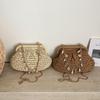 Yogodlns Summer Straw Weaving Crossbody Bag Fashionable Shell Bag Women's Chain Strap Shoulder Bag