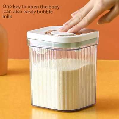 Quadratische Push-Type Ein-Klick-Öffnung Deckel Plastik Milchpulverbox Versiegelter Behälter Große Kapazität Lichtdicht und Feuchtigkeitsdicht Milch