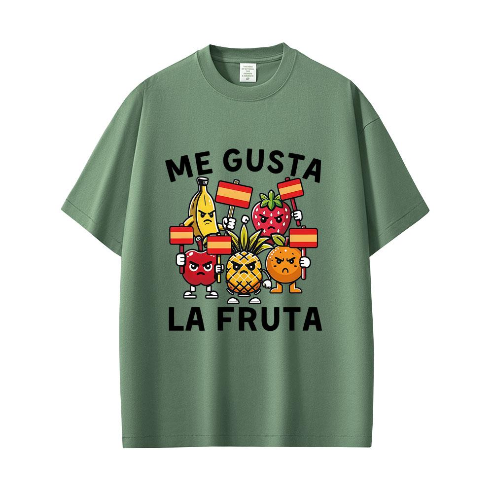 Me Gusta La Fruta Funny Tshirt I Like Fruits Spanish Humor Meme T Shirts Unisex Women Casual Cotton Tshirts Unisex Oversized Tops