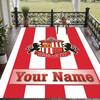 Custom Name Sunderland Crystal Velvet Floor Rug Personalized Text Soft Carpet Home Decor