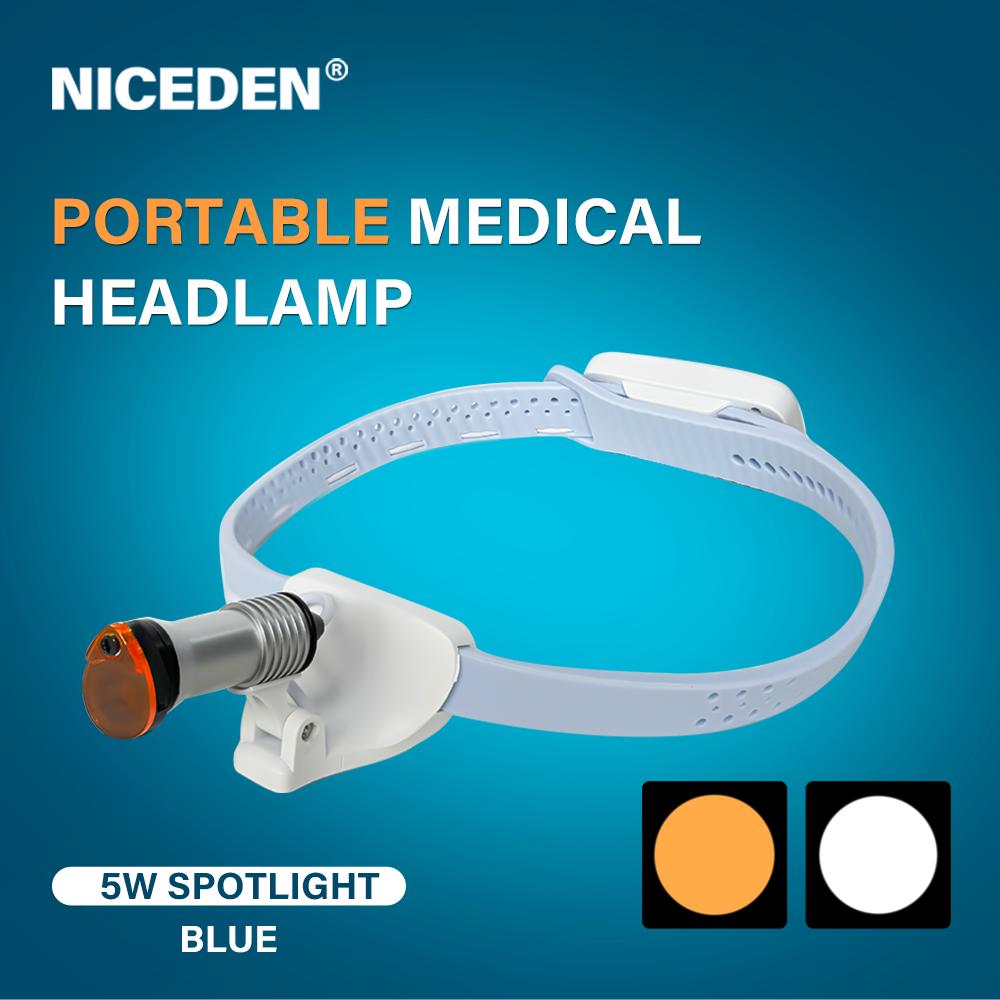 Medizinischer 5W LED Hochhelligkeits-Stirnscheinwerfer Chirurgisch Dental Tragbar Stirnlampe Kabellos für Zahnarzt HNO Arzt