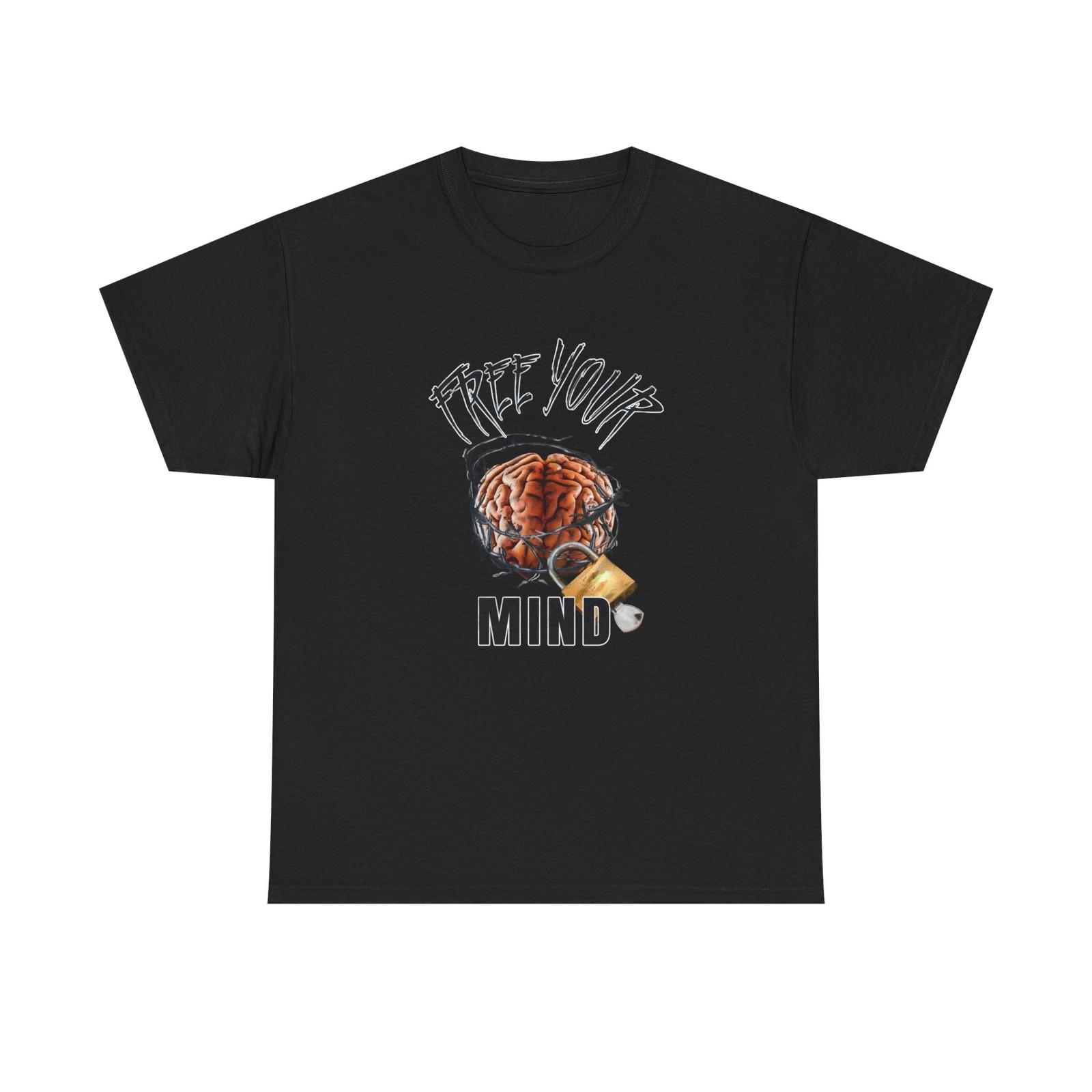 Free Your Mind Graphic T Shirt Unisex Heavy Cotton Tee L
