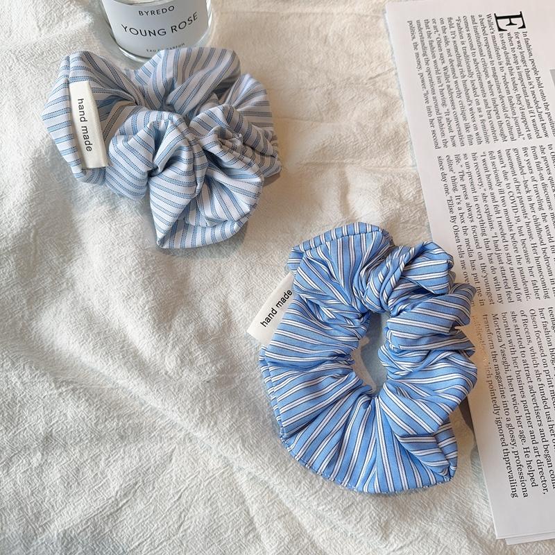 Temperament fine stripes small fresh lace lace colorectal hair circles fabric hair circle balls of hair rope