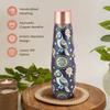 Artistic Copper Bottle & Glass Gift Set with Blue Mandala Print – 900ml Bottle + 2 x 250ml Glasses | Handcrafted Heavy-Gauge Pure Copper Wellness Gift