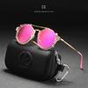 KDEAM Steampunk Clip On Sunglasses Men Round Sun Glasses Women Baroque Carved Legs All-matching Size With Box