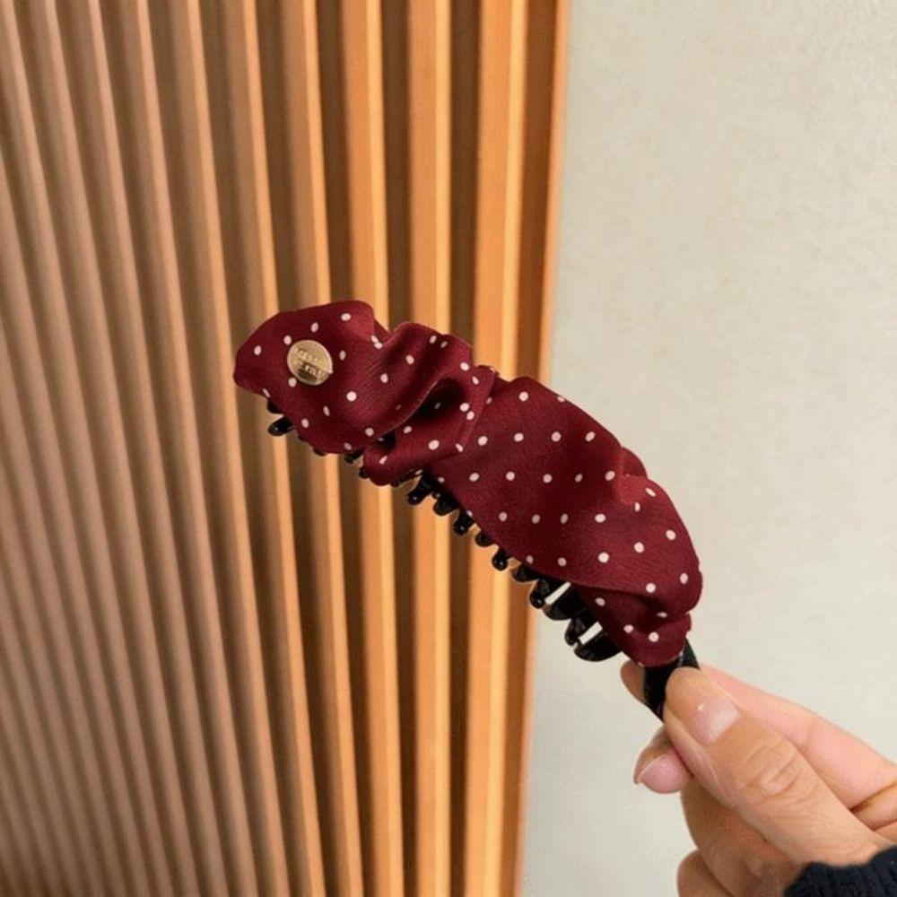 Korean-style Hair Clip Dot Pleated Ponytail Clip New Banana Clip  Adds Volume To Hair