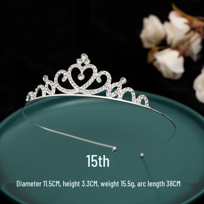 Serre-tête Couronne de Princesse à Strass pour Enfants - Mignon Style Peigne Chat Lapin Incrusté de Diamants pour Filles
