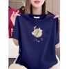 Women's Summer Short-sleeve Printed T-shirt - Loose, Slimming, Casual Wear