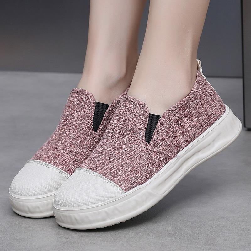 Shoes Women's Non-slip Platform Shoes Fashion Heightening Canvas Shoes Comfortable One-pedal Lazy Casual Shoes Spring and Autumn Single Shoes