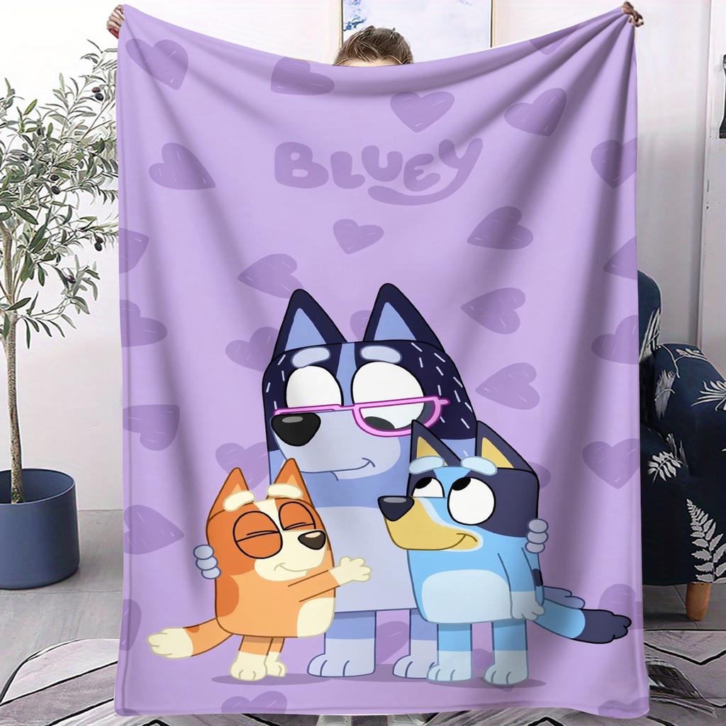Classic BBlueys Cartoon Dog Blanket Soft Warm Blanket For Office Leisure Camp Travel Multifunctional Universal Blanket Fan Gift