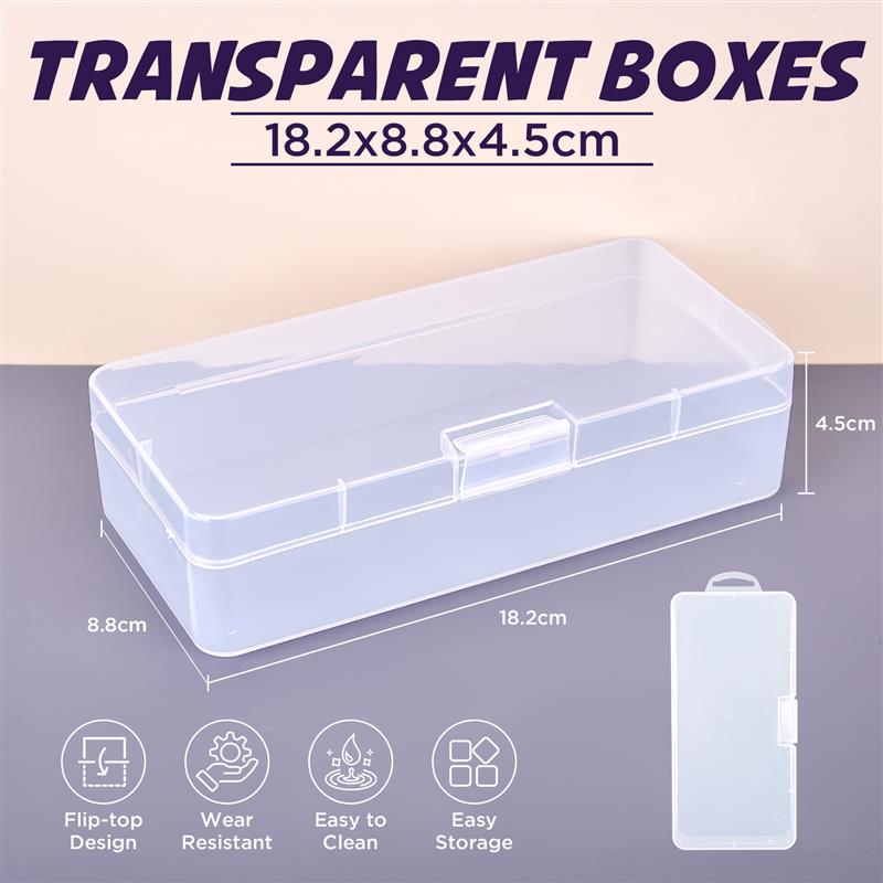 Transparent Storage Container Jewelry Box Clear Plastic Organizer Box Empty Earring Storage Organizer Display Case For Beads
